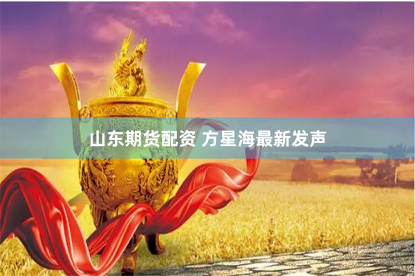 山东期货配资 方星海最新发声
