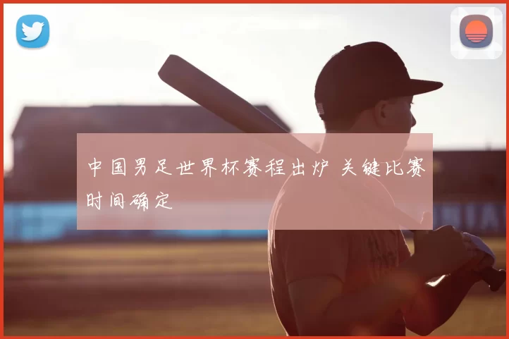 中国男足世界杯赛程出炉 关键比赛时间确定