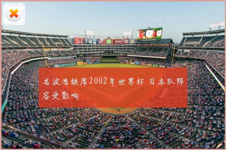 名波浩缺席2002年世界杯 日本队阵容受影响